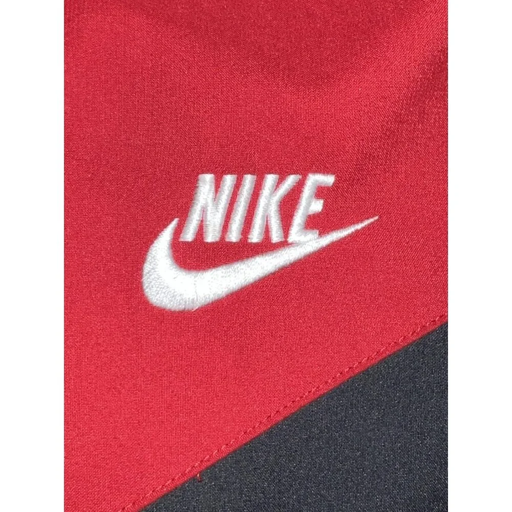 Nike‎ Sportswear Jacket Kids Large Black Red Hooded 3 In 1 Fleece Liner